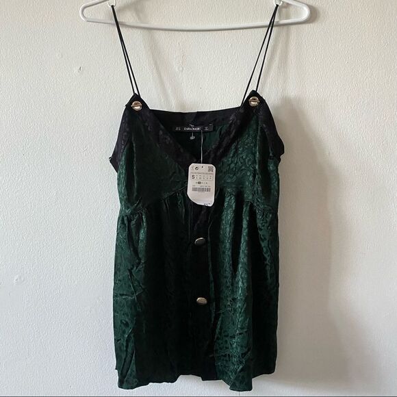 NWT Zara Jacquard Satin Animal Print Camisole - Picture 3 of 6